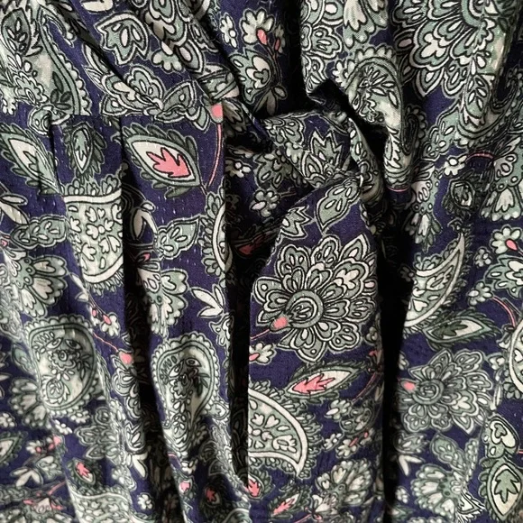 Boden Green and Blue Paisley Long Sleeve Dress - Picture 3 of 7